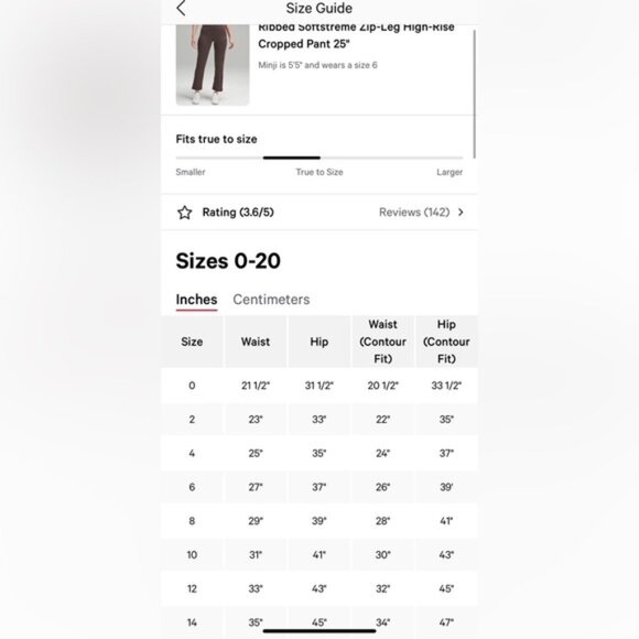 Lululemon Ribbed Softstreme Zip High-Rise Cropped Pants 25in; Espresso size 6 NW - Picture 8 of 8